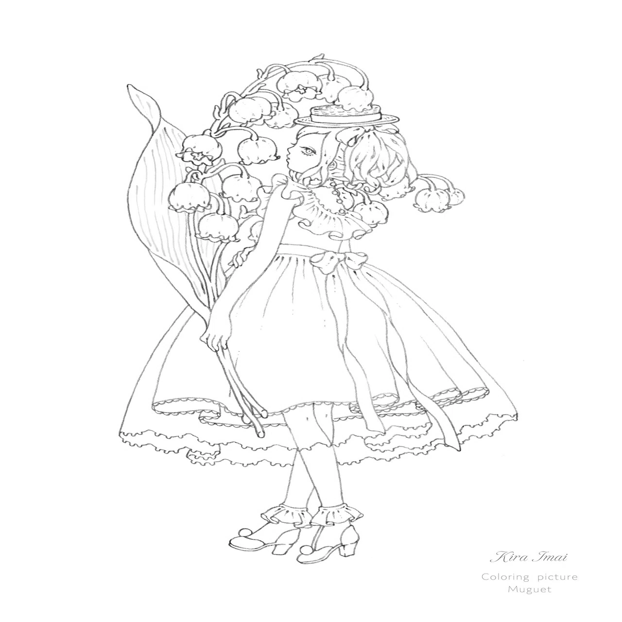 スズランのぬり絵｜今井キラ
