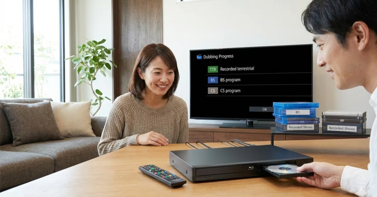 レコーダーに録画された地デジ/BS/CS番組、BD/DVDメディアへのダビング