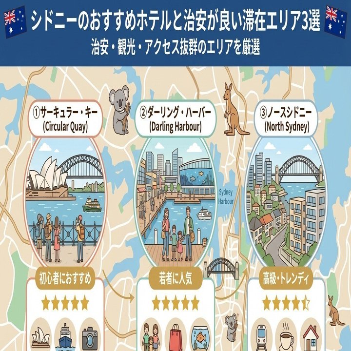現地在住者解説｜シドニーのおすすめホテルエリア3選【治安で選ぶ/2026年版】｜「住んでる人に聞いてみた」編集部