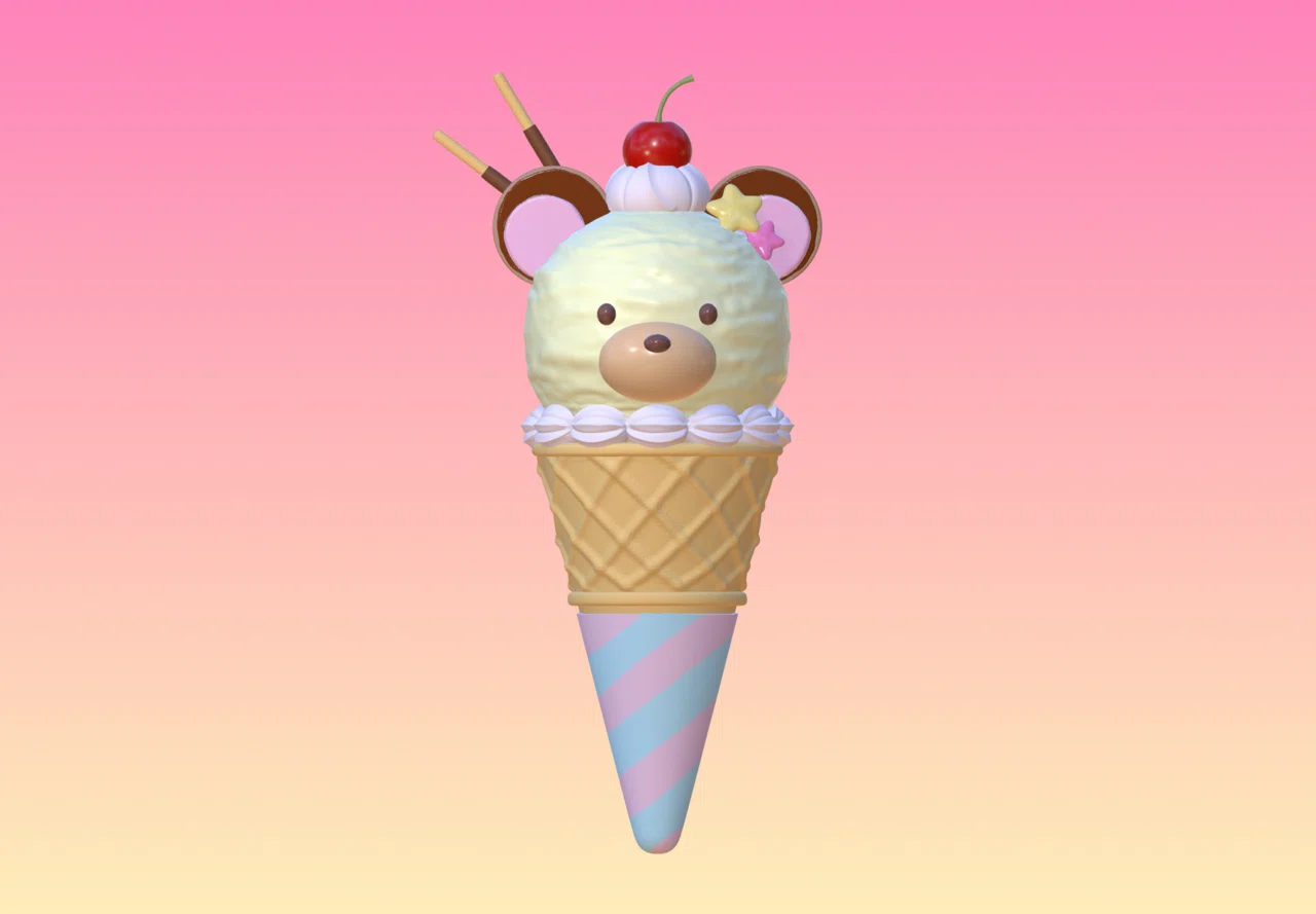 Nomad Sculpt初心者日記：7日目 くまちゃんアイスを作る🧸🍨｜白