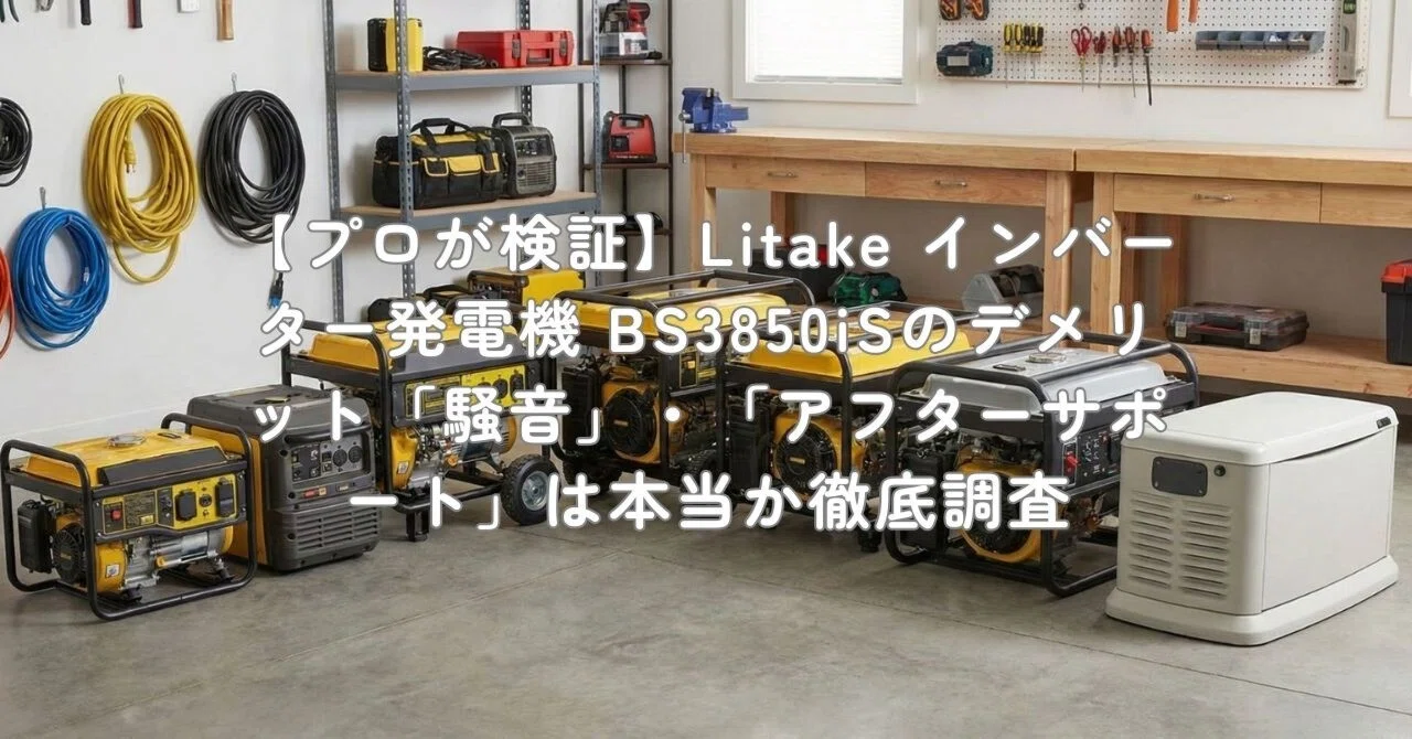プロが検証】Litake インバーター発電機 BS3850iSのデメリット「騒音 