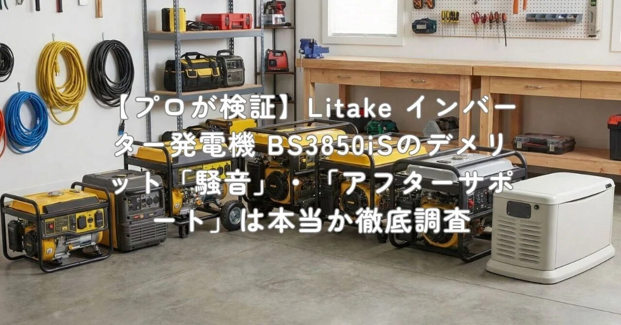ジャンク　LITAKE BS3850iS ポータブル発電機 プロが検証】Litake インバーター発電機 BS3850iSのデメリット「騒音