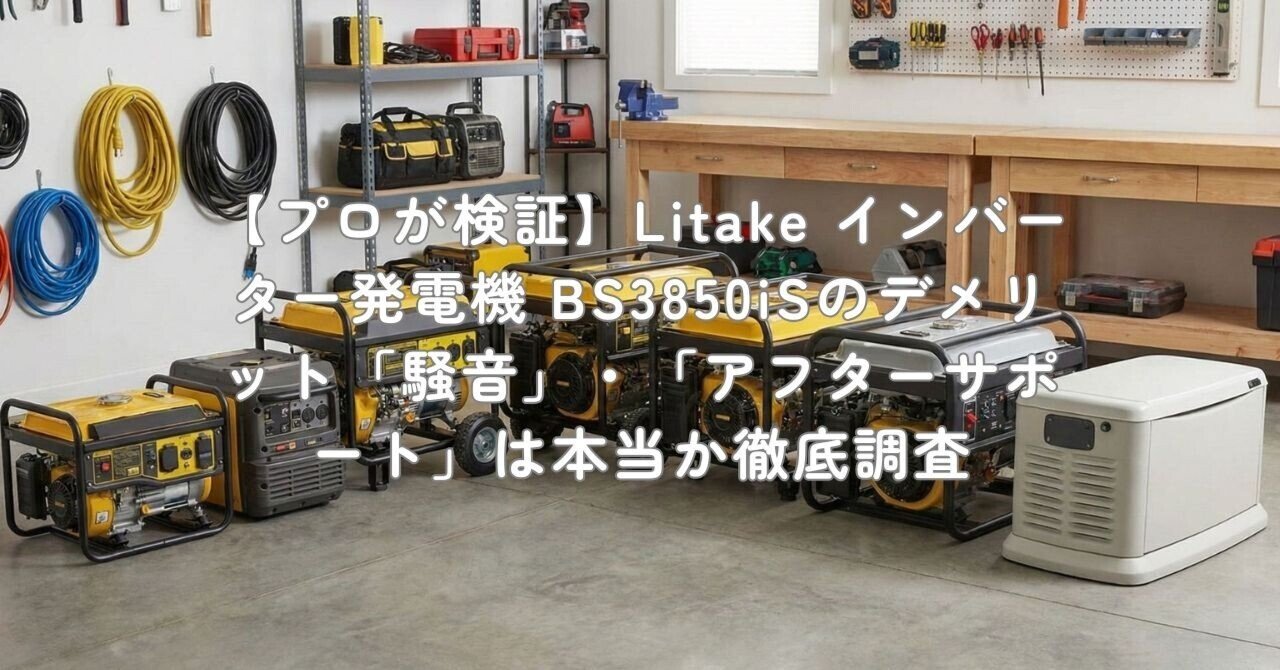 プロが検証】Litake インバーター発電機 BS3850iSのデメリット「騒音