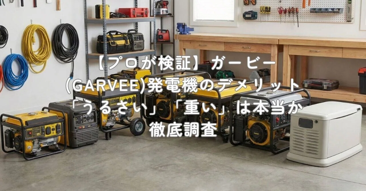 プロが検証】ガービー(GARVEE)発電機のデメリット「うるさい」「重い