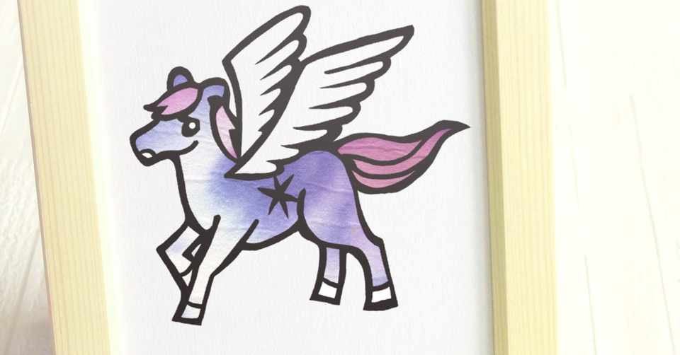 フリー図案no 0 ペガサス の切り絵 華色切絵 平石智美のカラー切り絵を楽しむnote Note