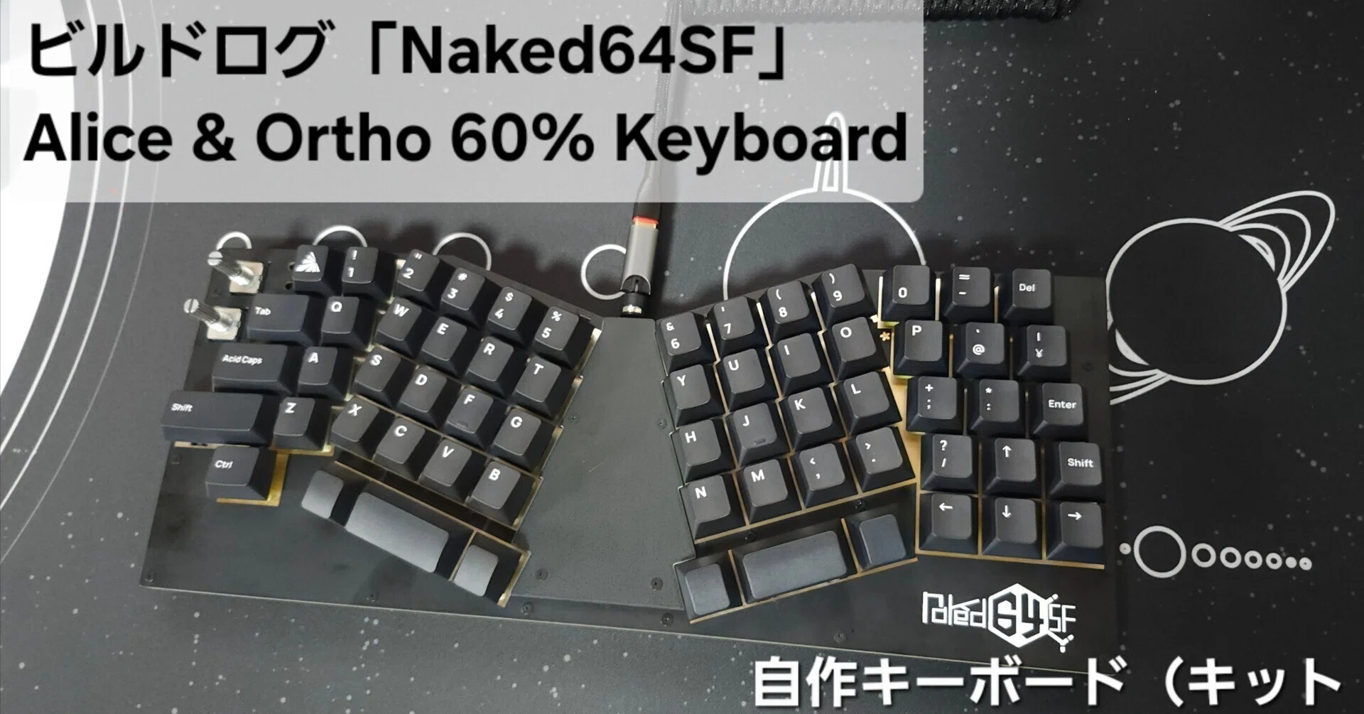 ビルドログ：Alice & Ortho配列「Naked64SF」自作キーボード（キット｜環