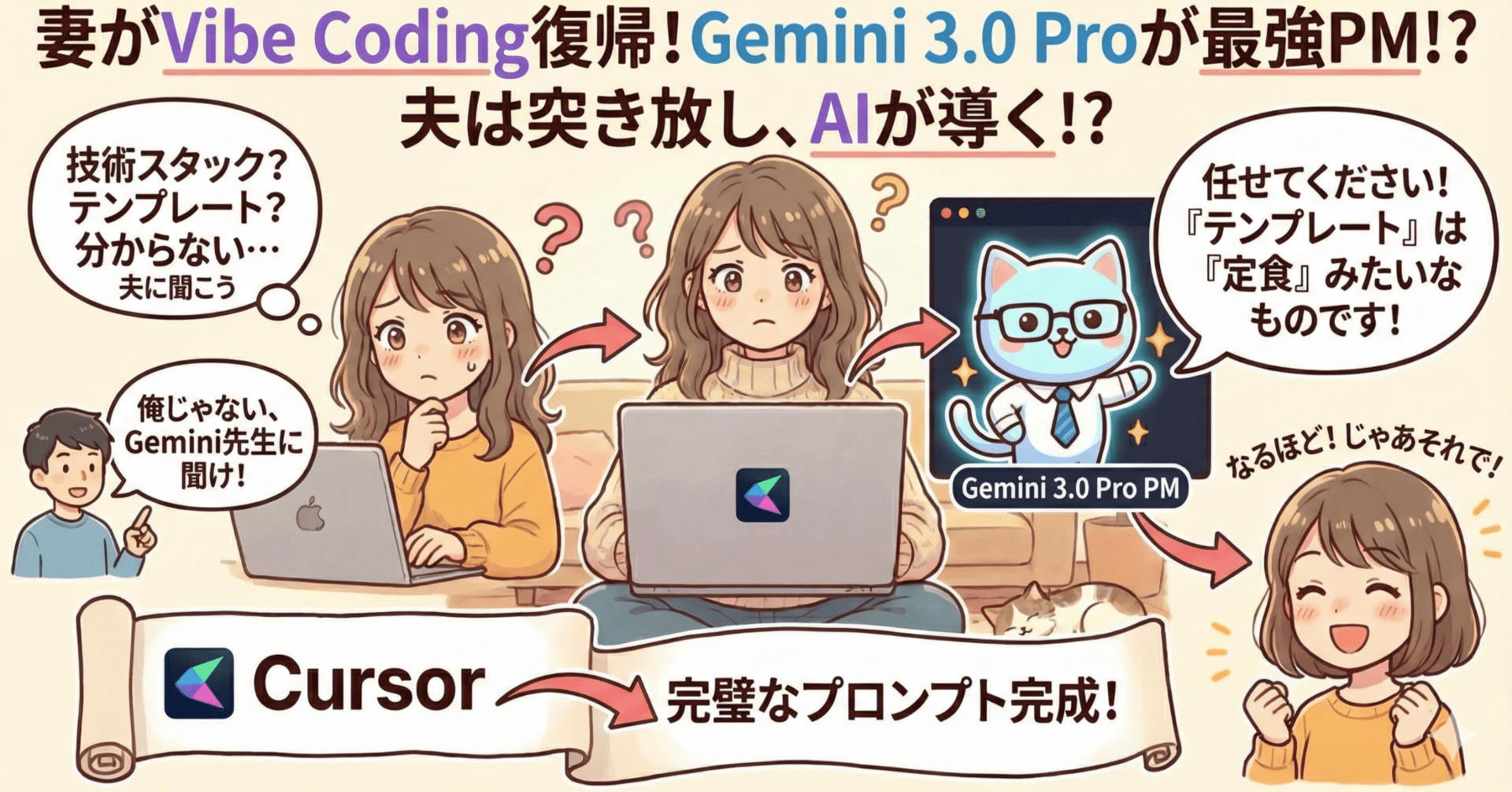 妻がVibe Coding復帰するので、Geminiを「最強のPM」にして丸投げして