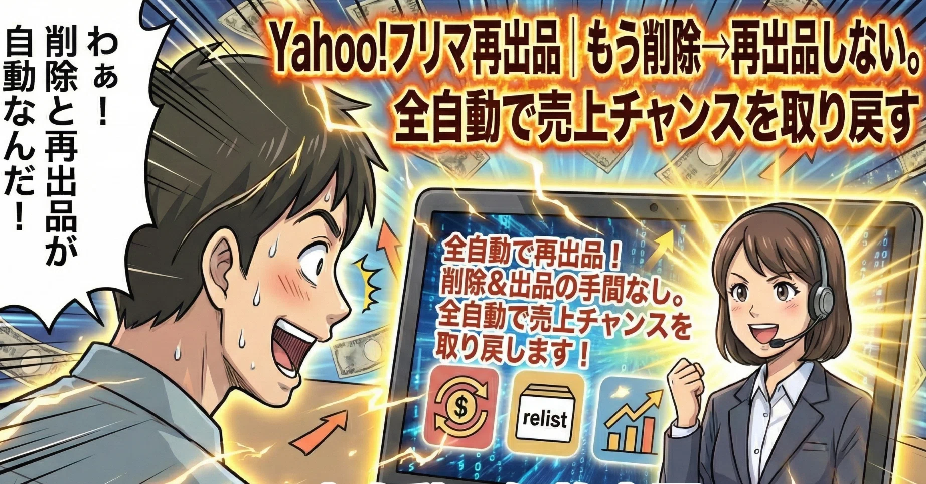 Yahoo!フリマ再出品｜もう削除→再出品しない。全自動で売上チャンスを 