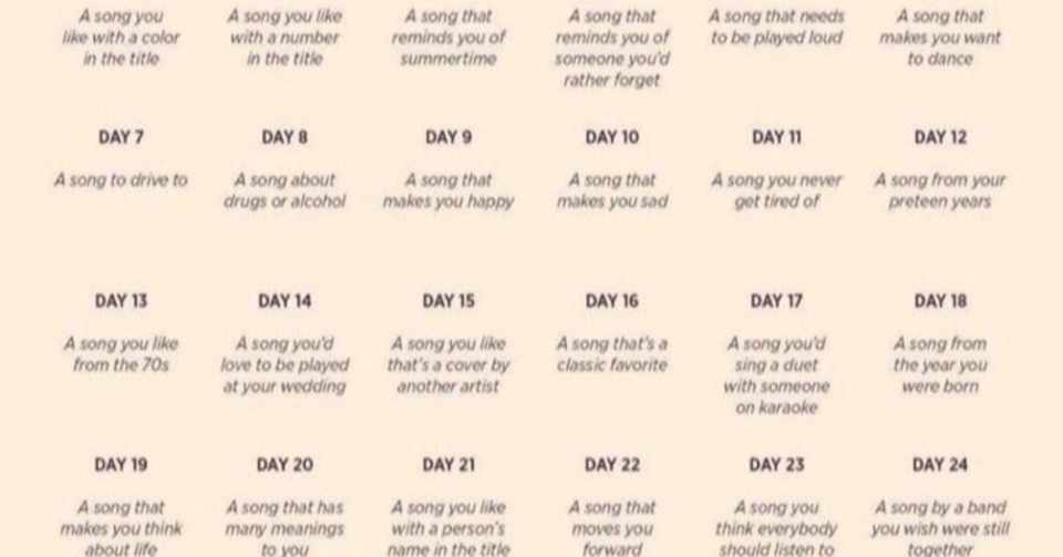 30 Day Song Challenge 小野島 大 Note