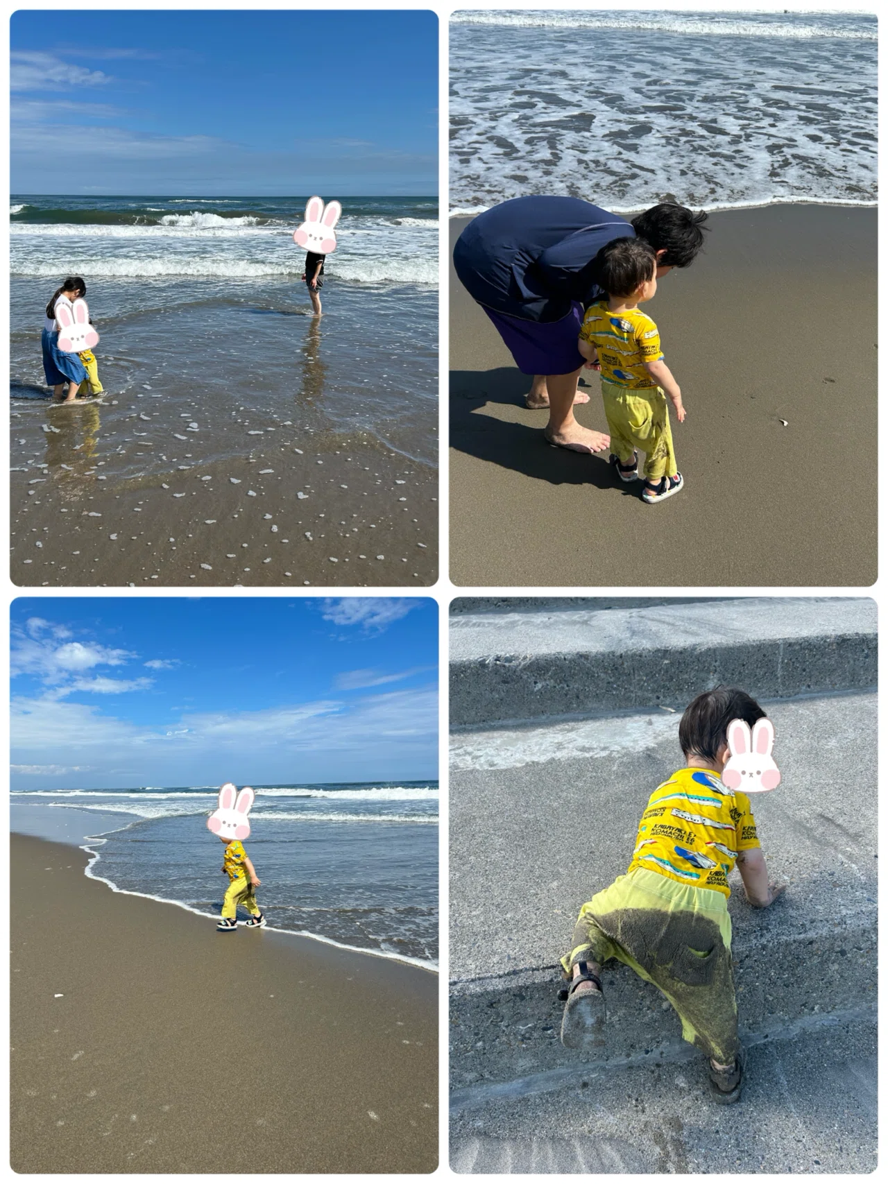 1歳6ヶ月｜初めての海に大興奮🌊全身びしょ濡れも良い思い出🥰｜うさこ