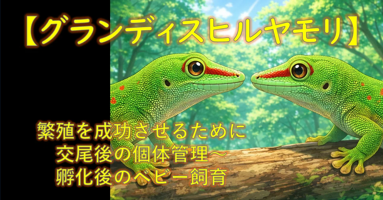 グランディスヒルヤモリ】繁殖方法：交尾後の個体管理～孵化後のベビー 