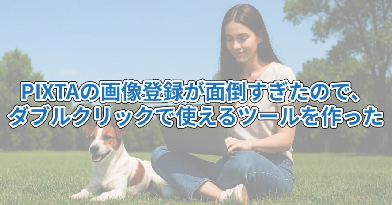 PIXTAの画像登録が面倒すぎたので、ダブルクリックで使えるツールを作った｜ojichiku