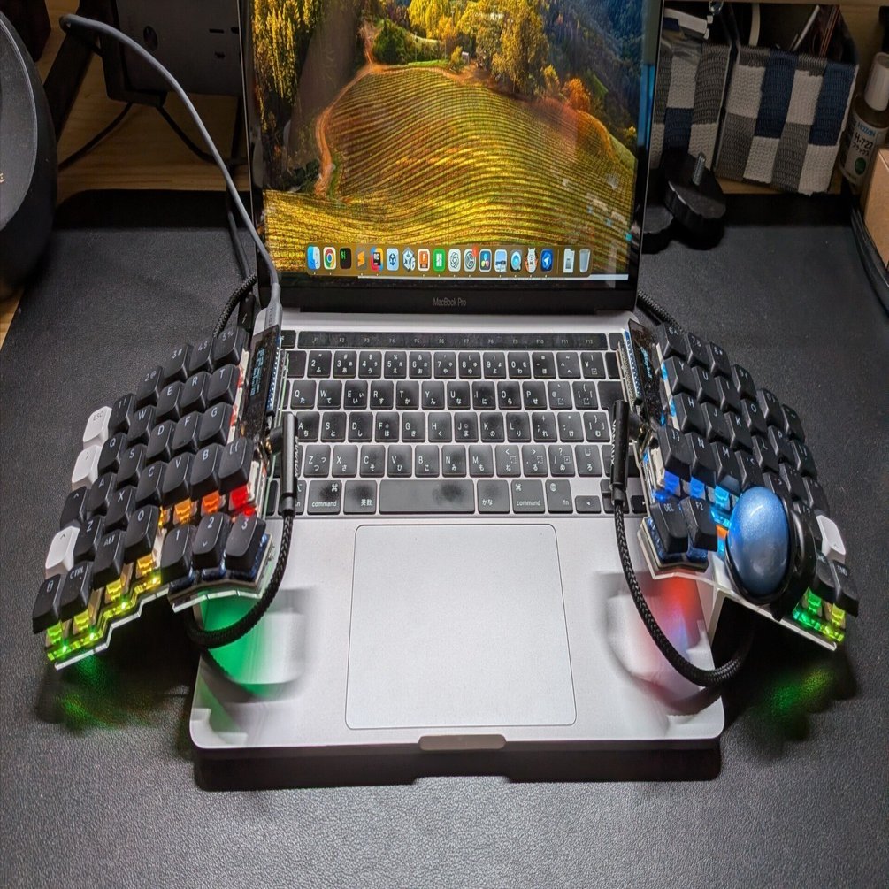 テンティングスタンドを自作してKeyball61で試してみた ── 姿勢が