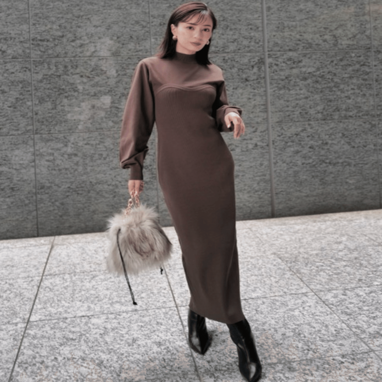 anuans ビスチェデザインニットワンピース｜anuansメルカリで販売中