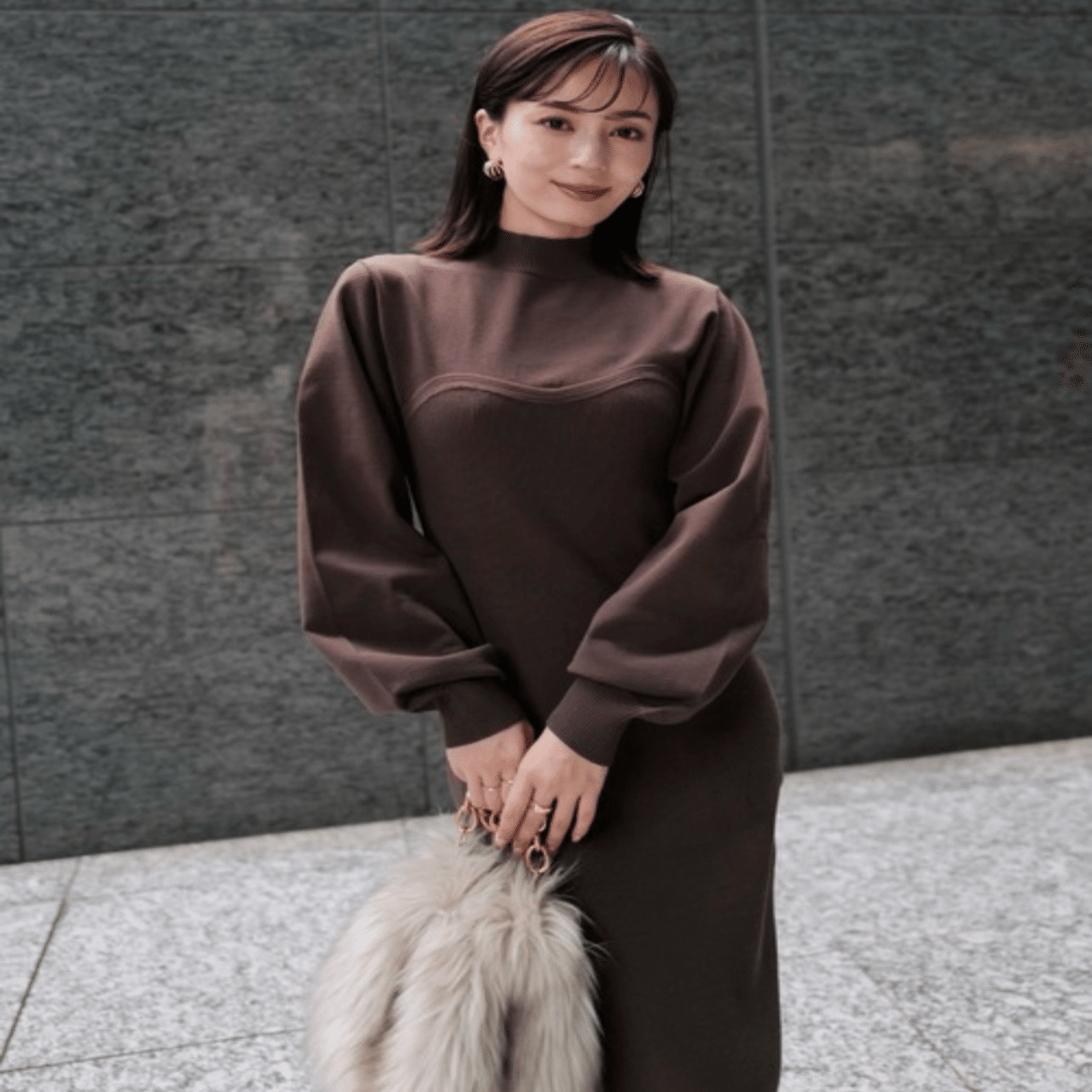 anuans ビスチェデザインニットワンピース｜anuansメルカリで販売中