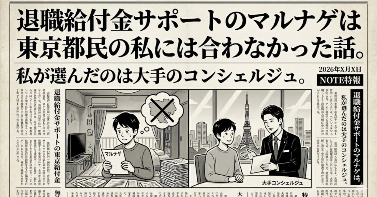退職給付金サポートのマルナゲは東京都民の私には合わなかった話。私が