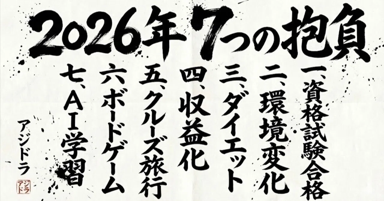 2026: "Seven Resolutions"｜アジトのある生活