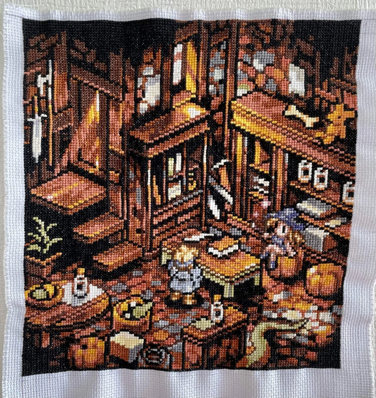 刺繍】タクティクスオウガのドット絵をクロスステッチしてみた｜珠恵