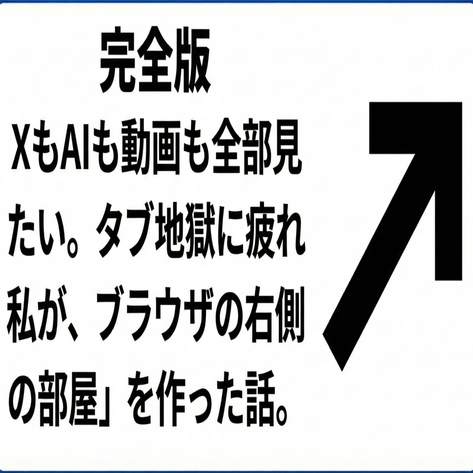 完全版】「XもAIも動画も全部見たい」。タブ地獄に疲れた私が