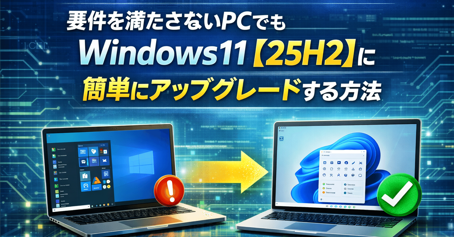 要件を満たさないPCでもWindows 11【25H2】に簡単アップグレードする 要件を満たさないPCでもWindows 11【25H2】に簡単アップグレードする