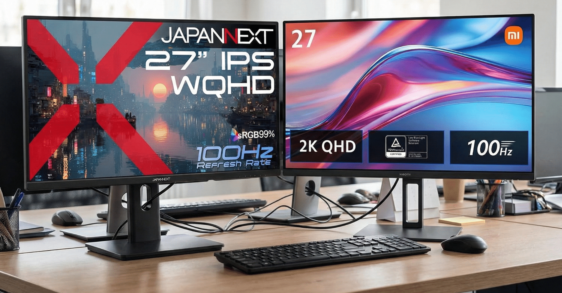 Xiaomi A27Qi vs JN-IPS27Q3 徹底比較｜2万円台で手に入るWQHD・100Hz