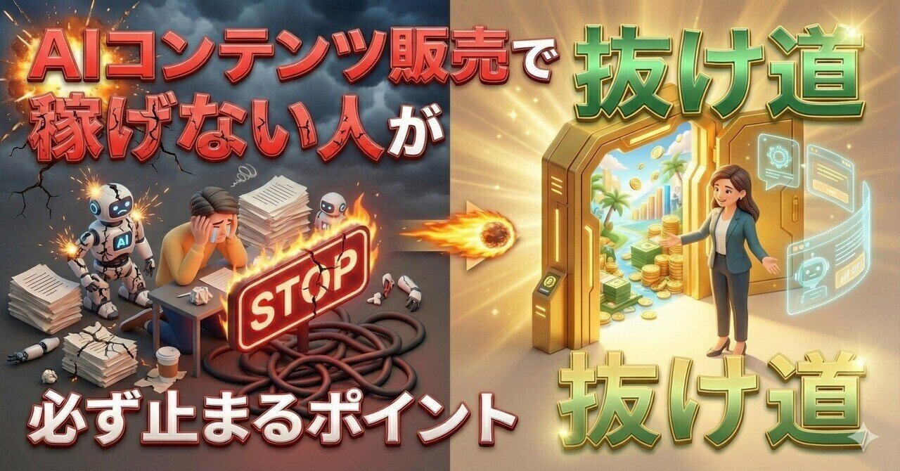 AIコンテンツ販売で稼げない人が必ず止まるポイントと抜け道｜エンタメ