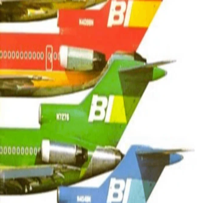 ブラニフ航空 B727-200 アレクサンダーカルダー塗装 G2BNF1220 大好きなエアライン ②BRANIFF カラフル・ポップな機体が空を飛ぶ