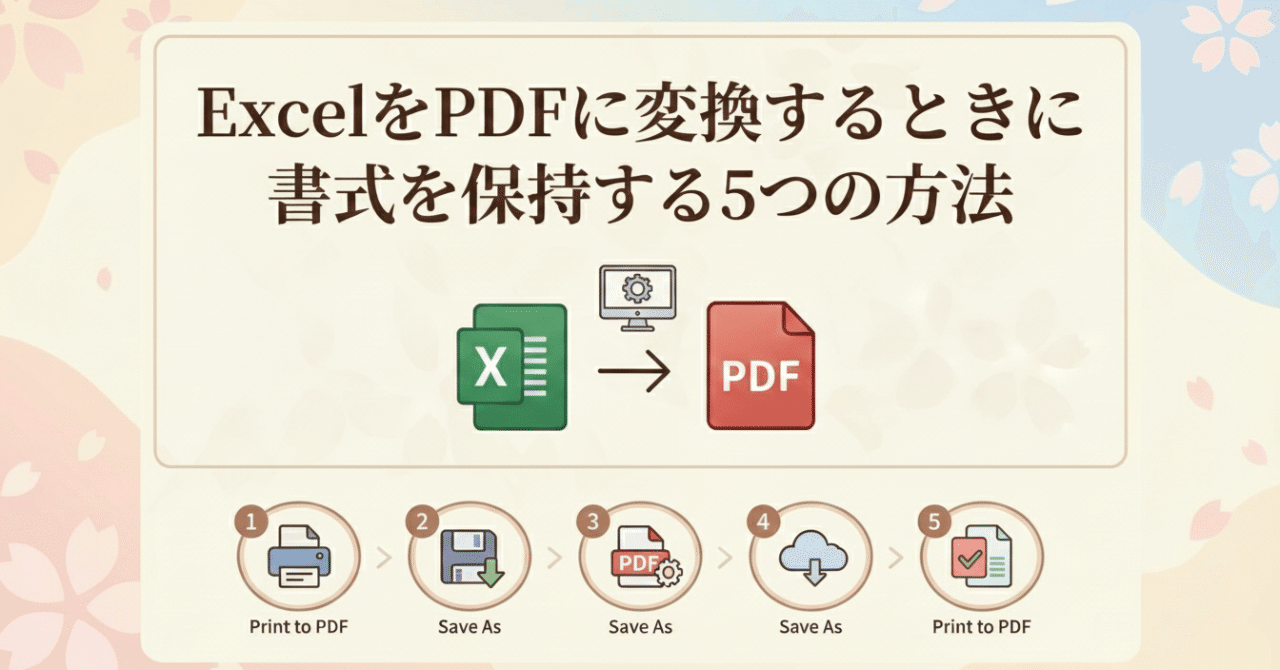 ExcelをPDFに変換するときに書式を保持する5つの方法｜PDNob｜PDF編集・活用ノウハウ