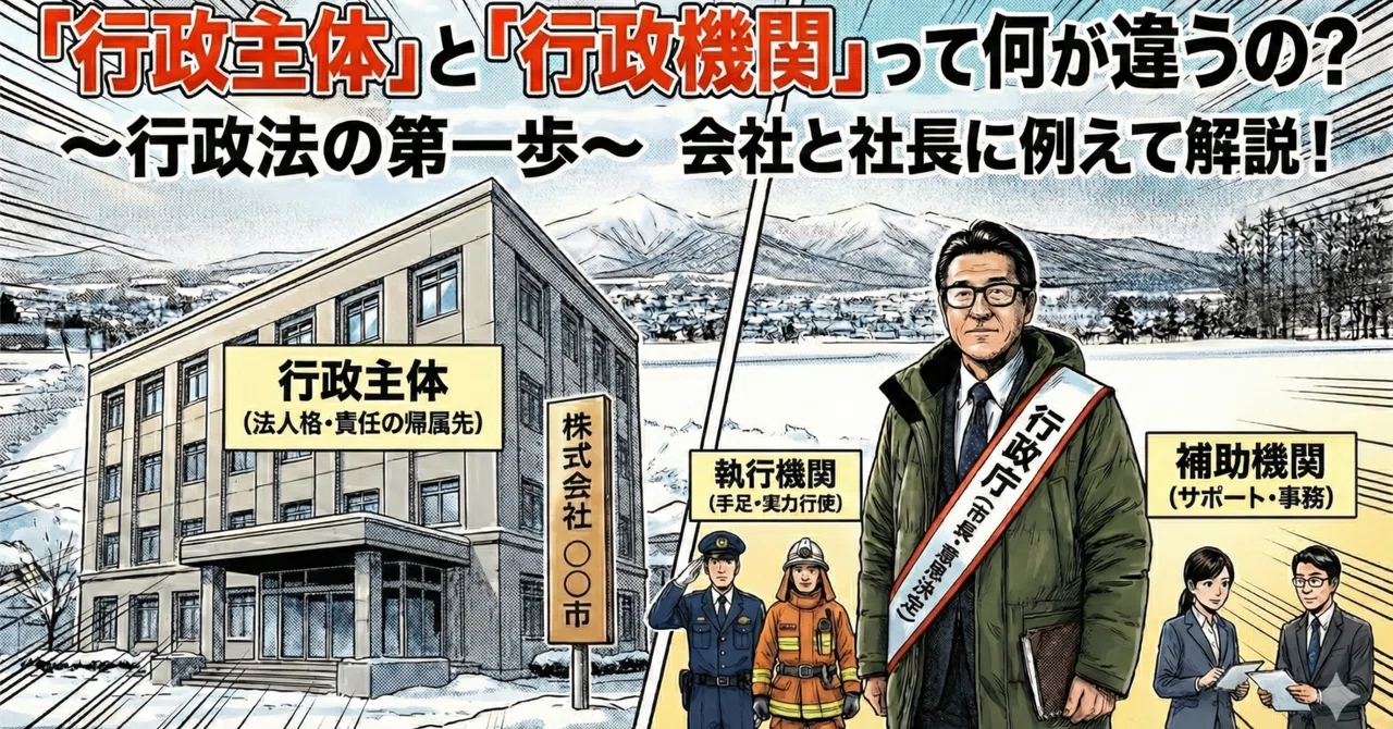 「行政主体」と「行政機関」って何が違うの?~行政法の第一歩~|mac_masak