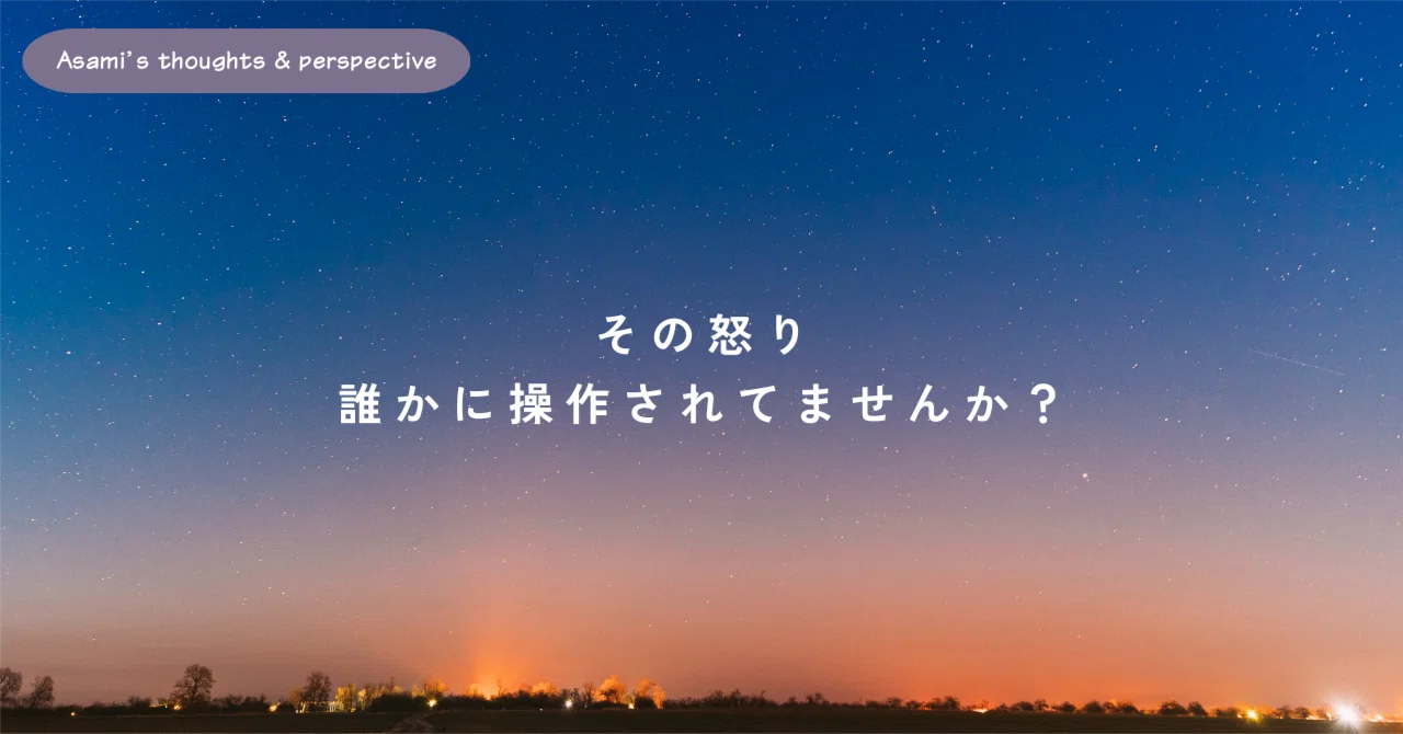 Is that anger being manipulated by someone?｜Akira Asami