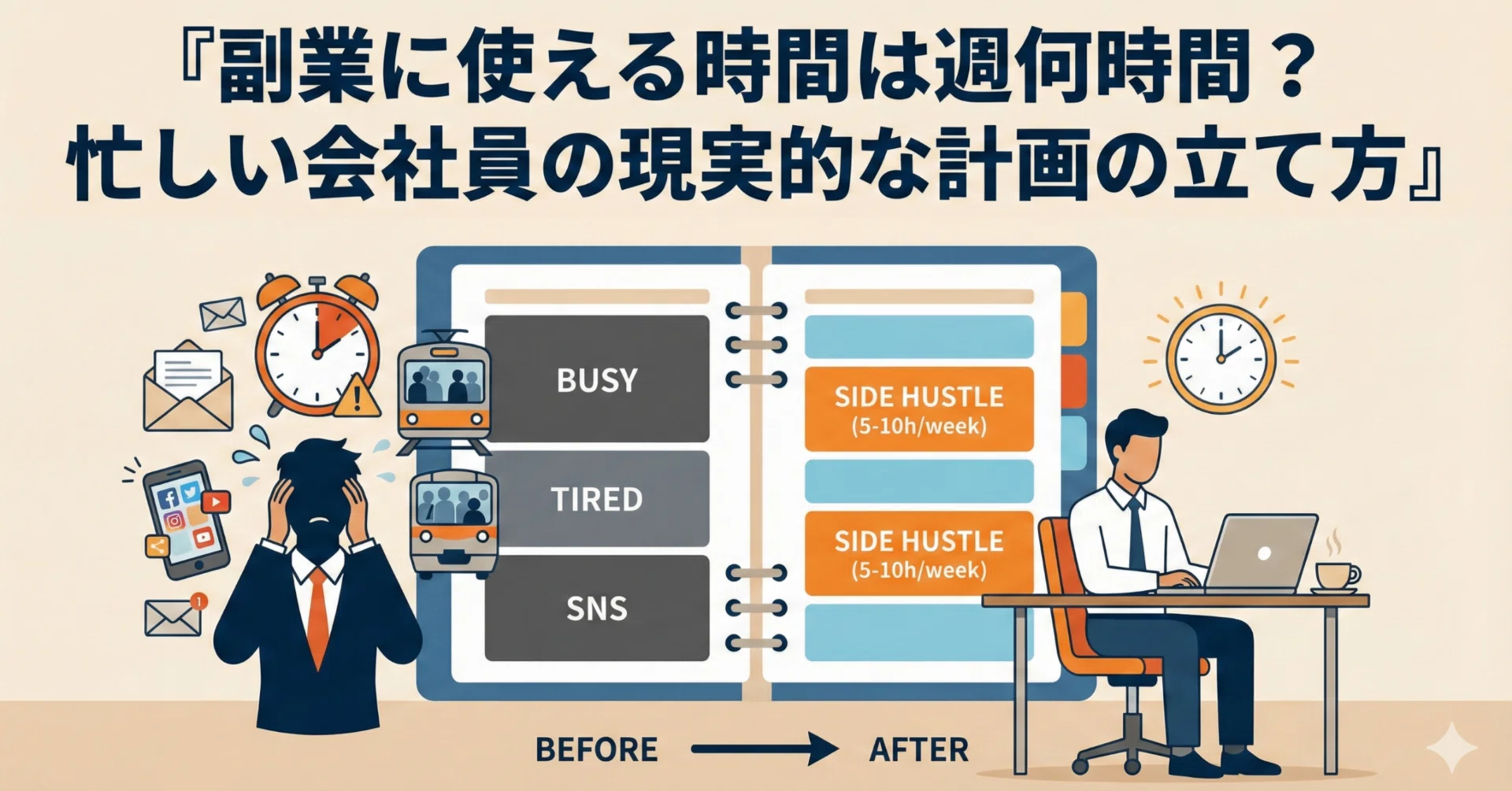 副業に使える時間は週何時間？忙しい会社員の現実的な計画の立て方