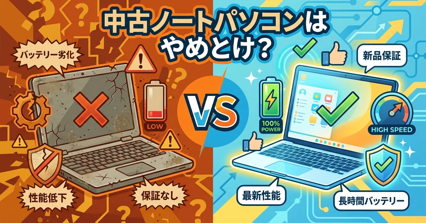 ノートパソコンを中古で買うのはやめとけと言われる理由！新品の選び方
