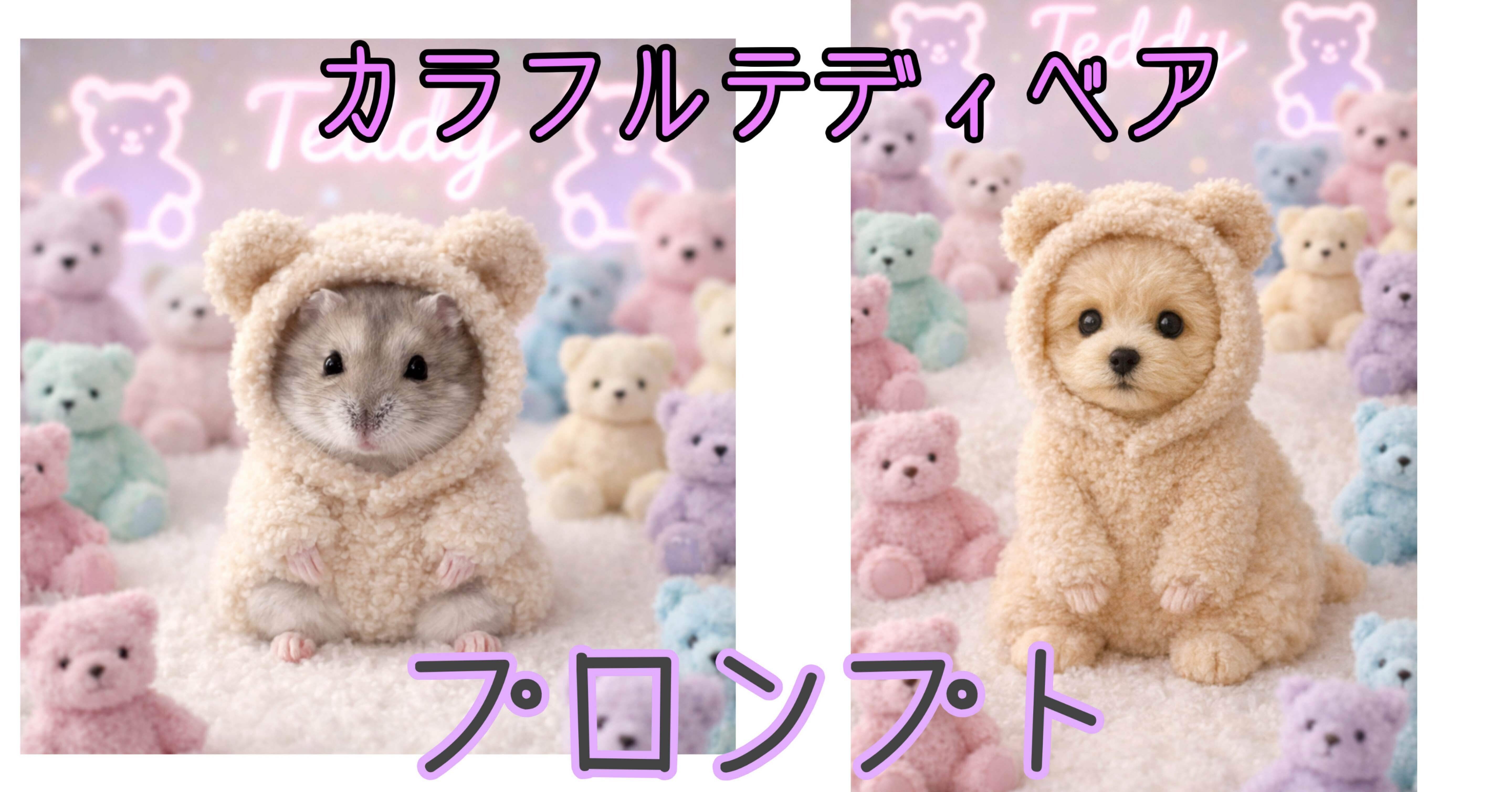プロンプト共有】カラフルテディベア🧸｜ayrihari