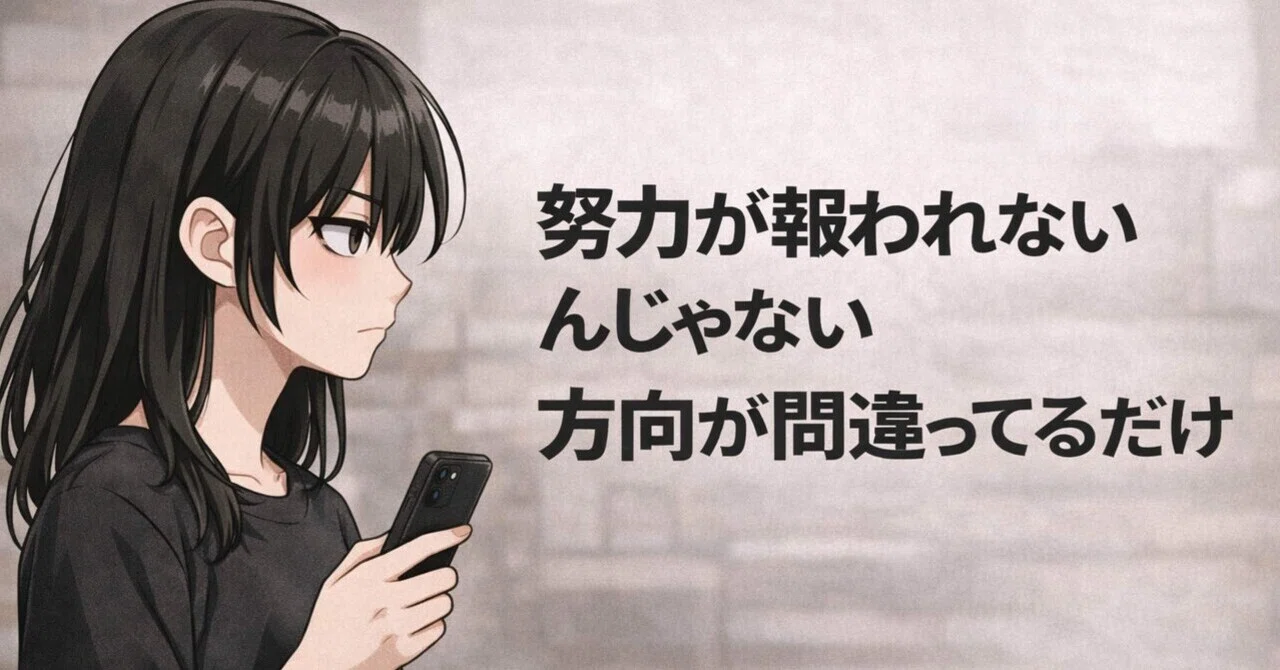 努力が報われないんじゃなくて、方向が間違ってるだけ｜性格の悪いメモ帳