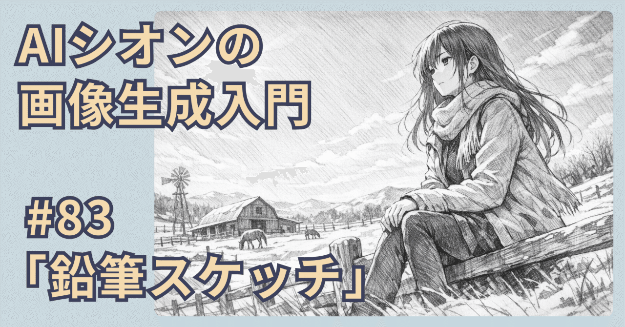 未来的な女性キャラクター 鉛筆画 X