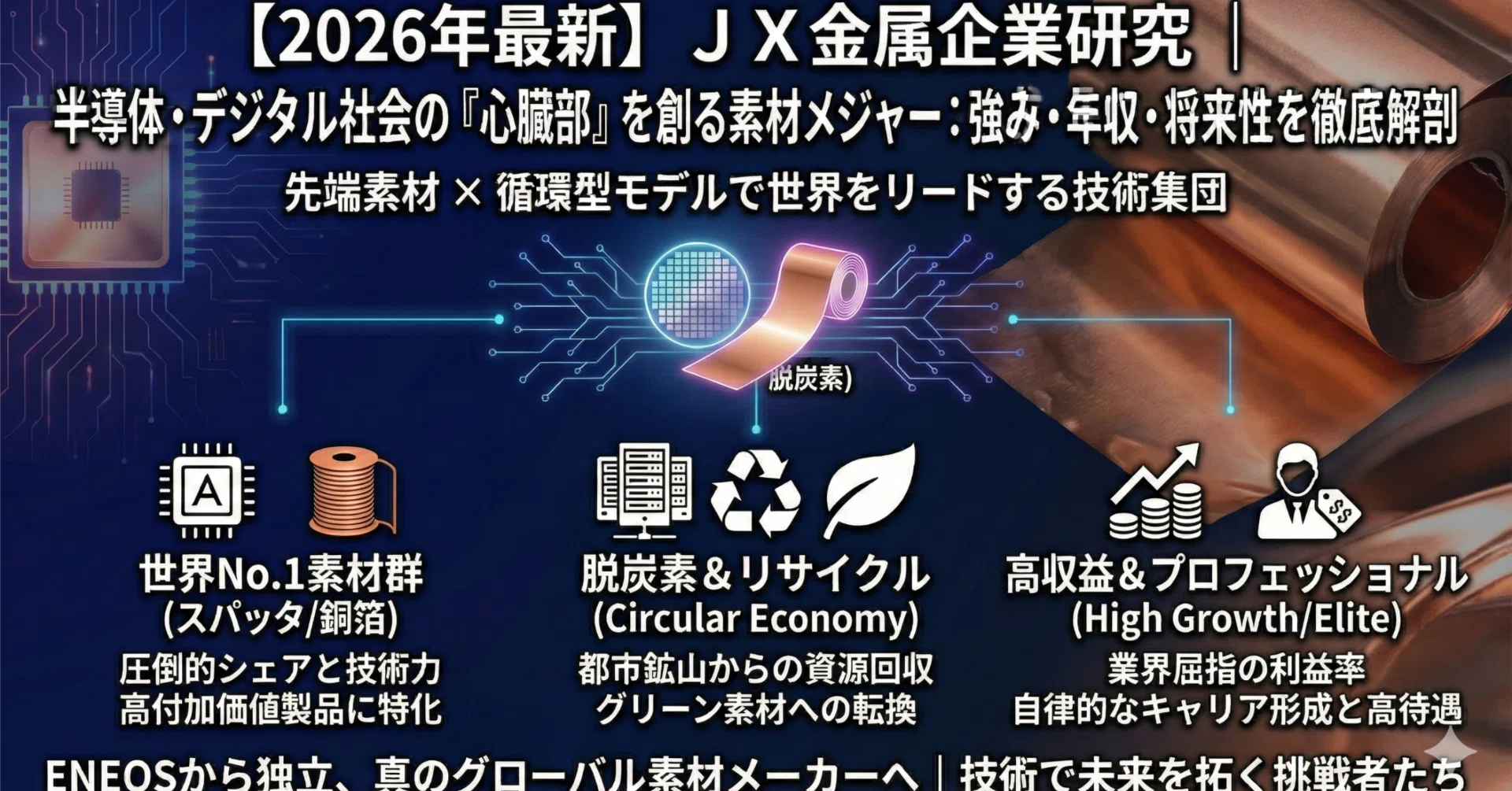 JX金属(株)｜同業他社と比較して分かる強み・年収・働き方・成長性
