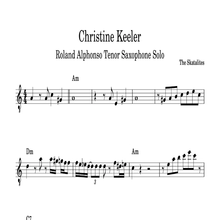 CHRISTINE KEELER（SKATALITES）Roland Alphonso Tenor Saxophone Solo
