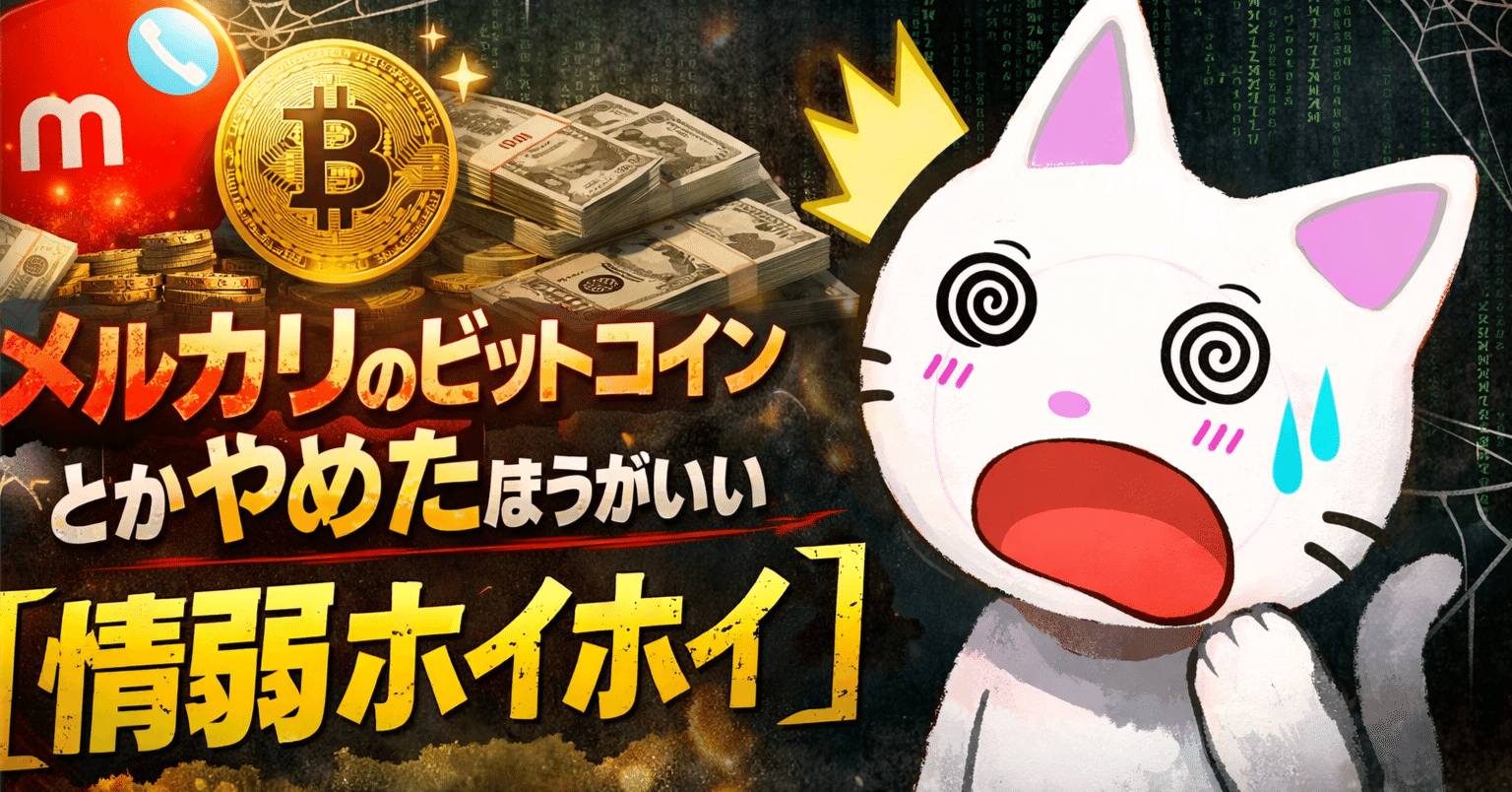 メルカリのビットコイン取引とかやめたほうがいい【情弱ホイホイ】【メルコイン】｜自適猫🐈投資・資産運用💰