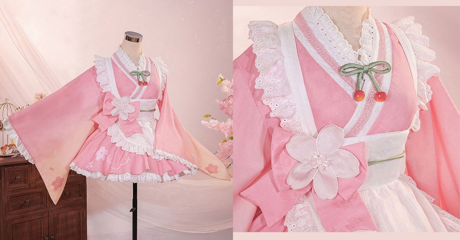 初音ミク 桜ミク ～描き下ろし和風喫茶ver.～ メイド服 コスプレ衣装