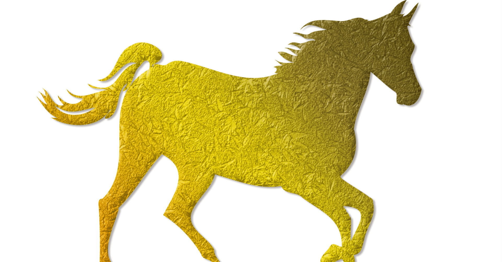 ゴールドに輝く金の馬のイラストアイコン03｜クリエーター・ダイアリー