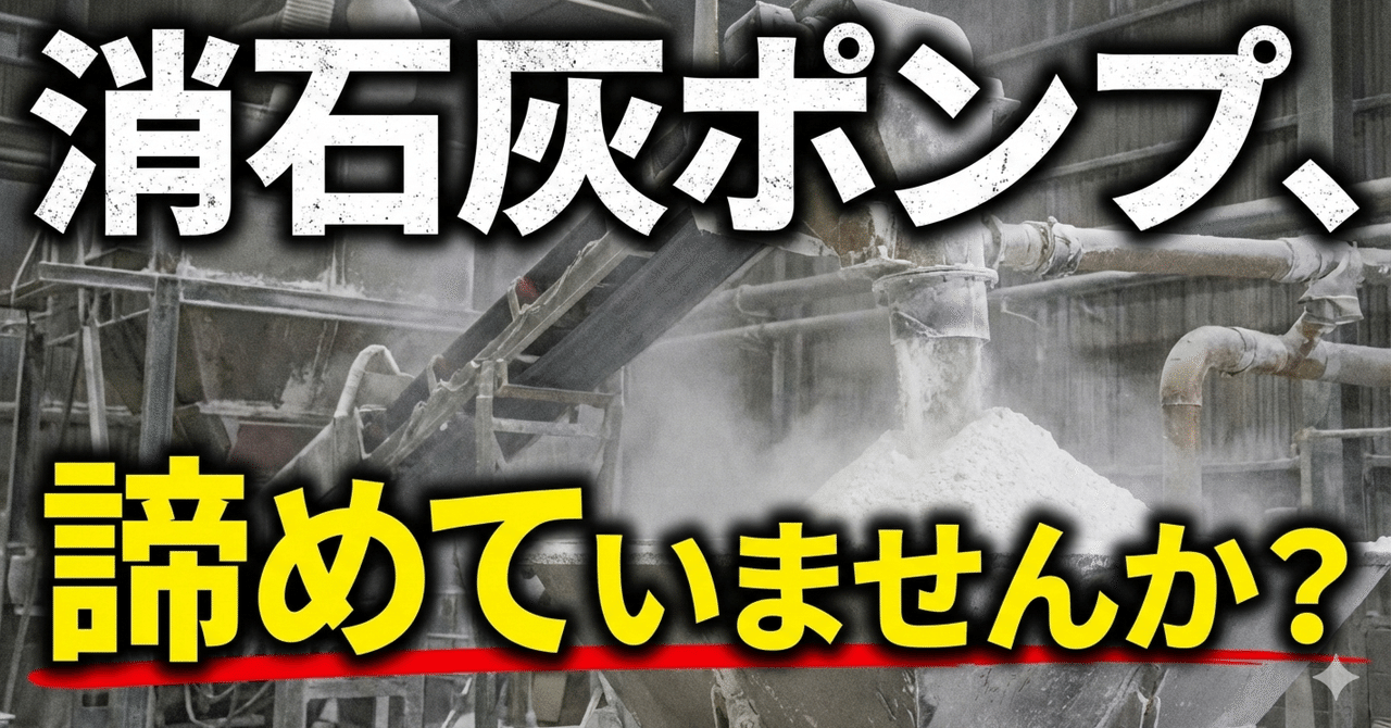 消石灰ポンプ、諦めていませんか？