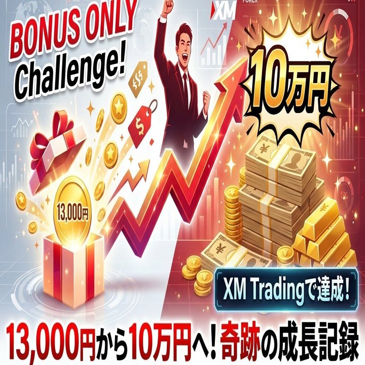口座開設ボーナスだけで10万円稼ぐ｜13,000円から増やした結果｜ GlobalFX【XM】