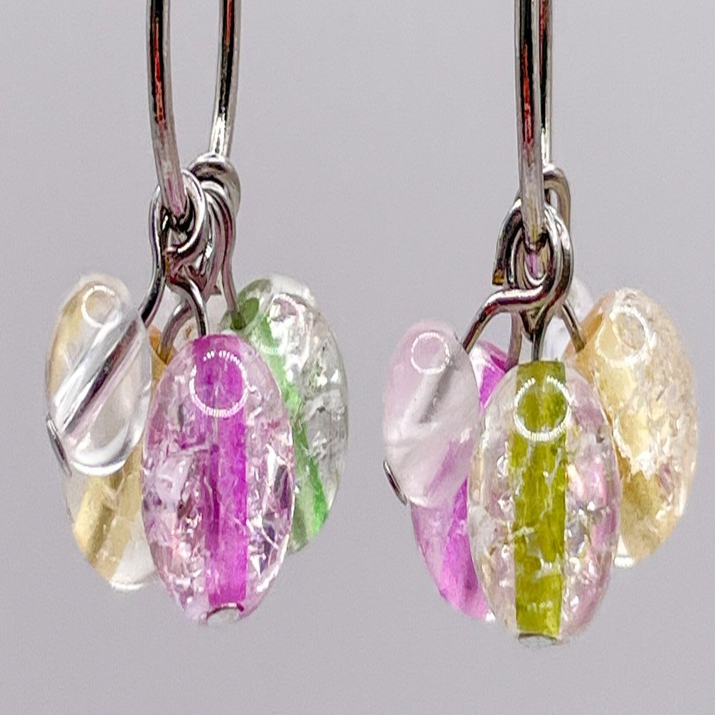 シャボン玉みたいに軽やか。クラック水晶のピアス｜む～。＊天然石