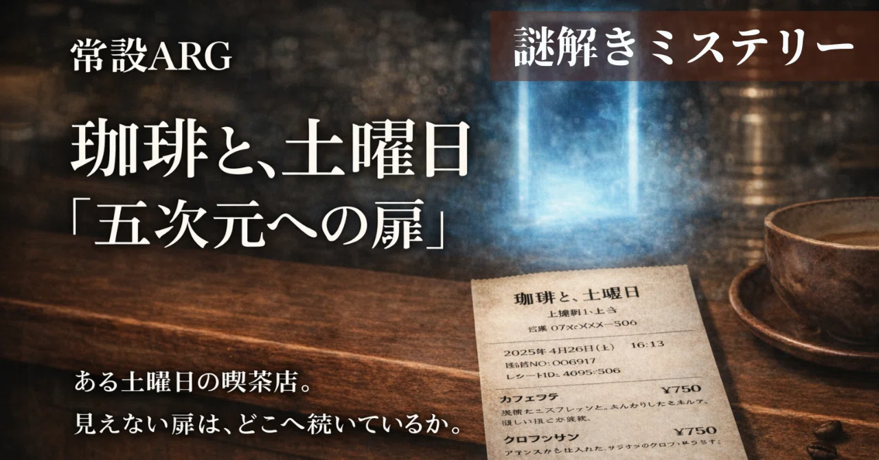 珈琲と、土曜日『五次元の扉』：謎解きミステリーARG｜かずやん｜参加