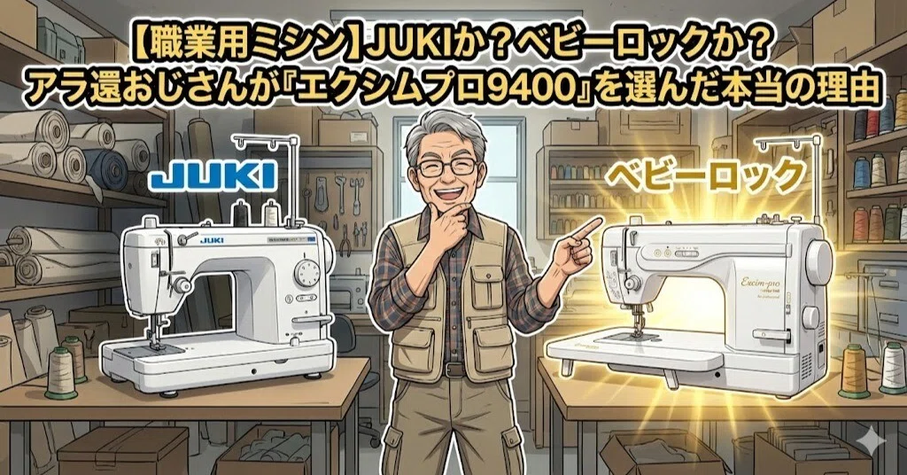 職業用ミシン】JUKIか?ベビーロックか?アラ還おじさんが 職業用ミシン】JUKIか?ベビーロックか?アラ還おじさんが