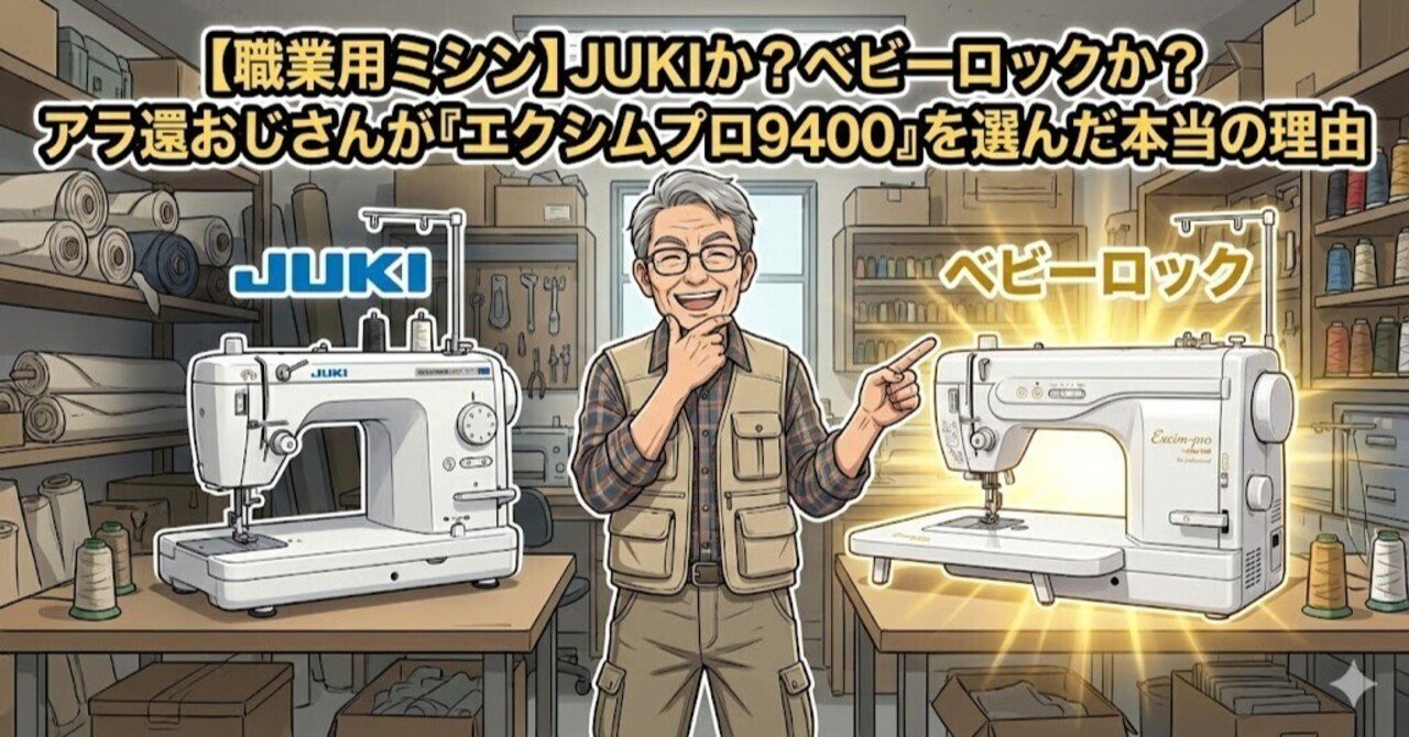 職業用ミシン】JUKIか？ベビーロックか？アラ還おじさんが『エクシム