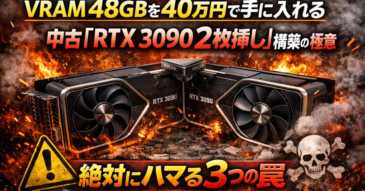2026年版】VRAM 48GBを40万円で手に入れる。中古「RTX 3090 2枚挿し