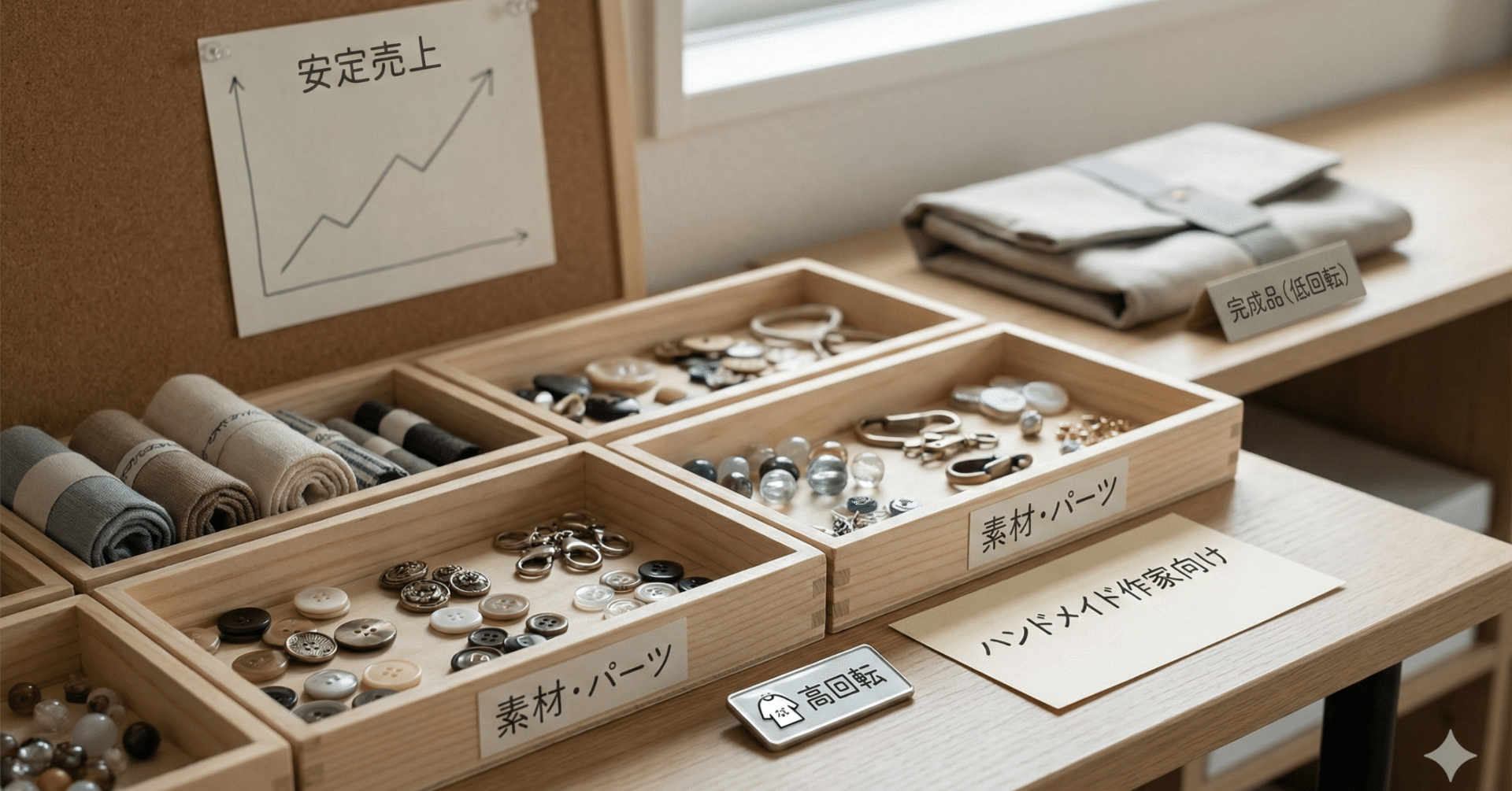 ハンドメイド作家をターゲットにせよ。「素材・パーツ販売」が完成品