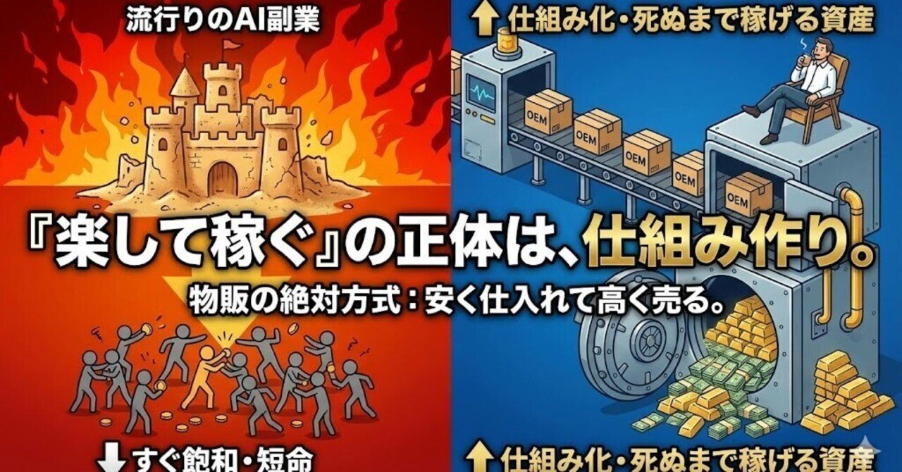 本質】「楽して稼ぐ」の正体。10年先も生き残るための副業戦略｜後藤寛@中国輸入で月商1000万円