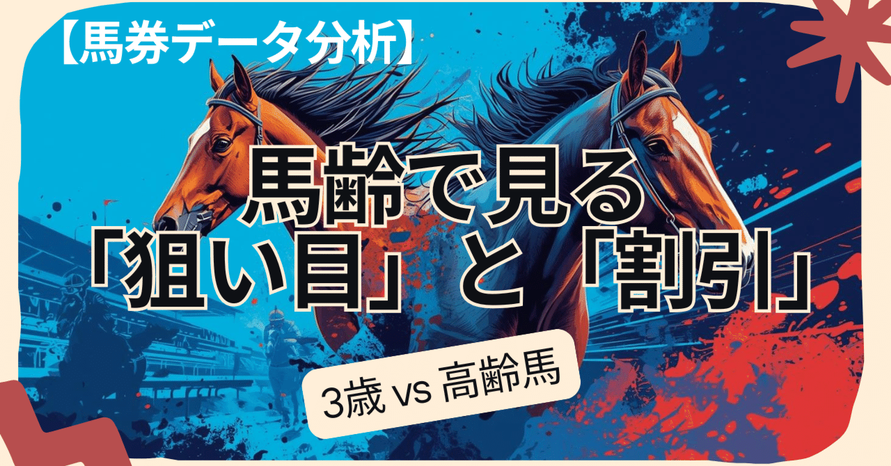 馬券データ分析】馬齢 2026 ～「3歳」と「高齢馬」に潜むオッズの歪み